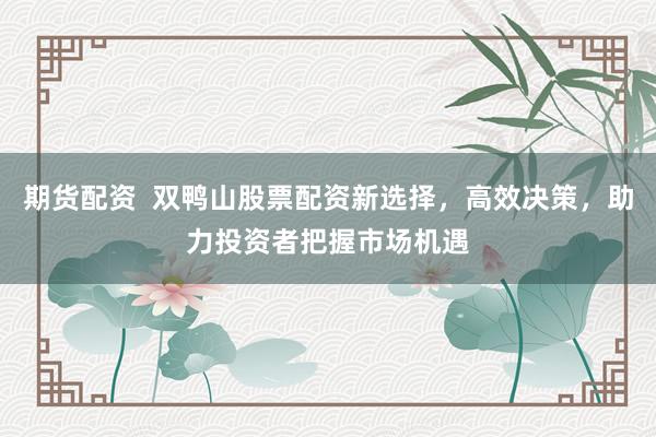 期货配资  双鸭山股票配资新选择，高效决策，助力投资者把握市场机遇