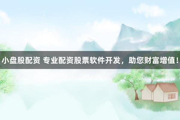 小盘股配资 专业配资股票软件开发，助您财富增值！