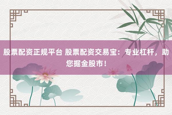 股票配资正规平台 股票配资交易宝：专业杠杆，助您掘金股市！