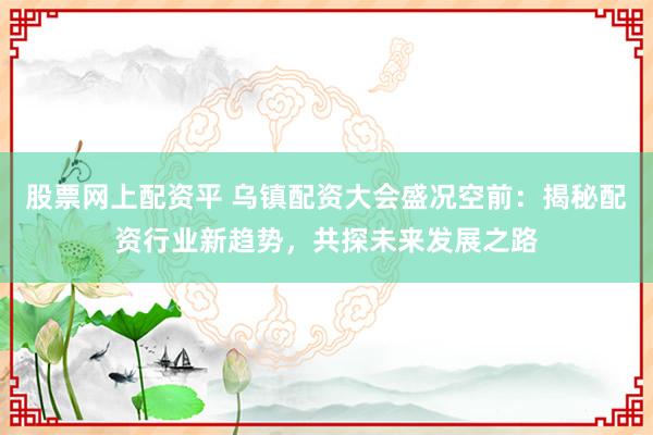 股票网上配资平 乌镇配资大会盛况空前：揭秘配资行业新趋势，共探未来发展之路