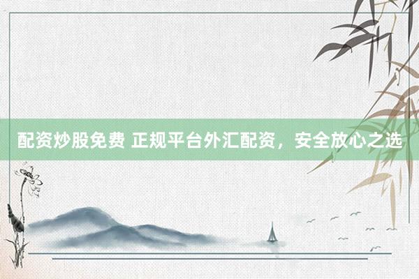 配资炒股免费 正规平台外汇配资，安全放心之选