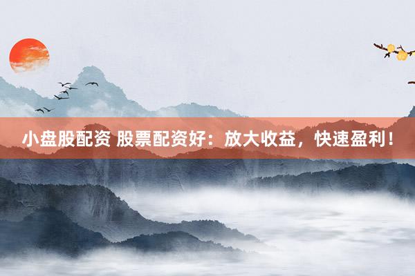 小盘股配资 股票配资好：放大收益，快速盈利！
