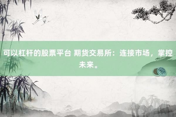 可以杠杆的股票平台 期货交易所：连接市场，掌控未来。