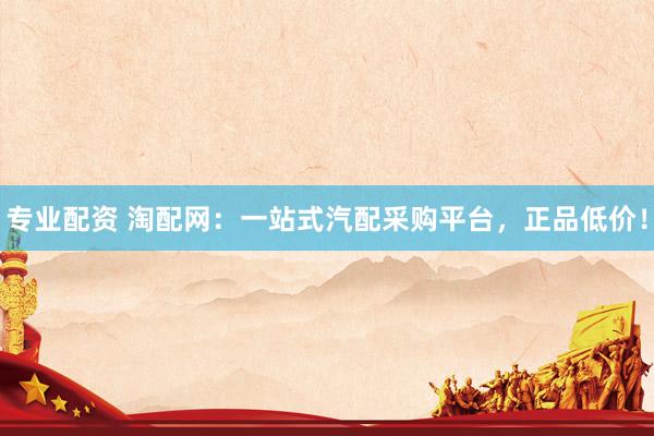 专业配资 淘配网:一站式汽配采购平台,正品低价!