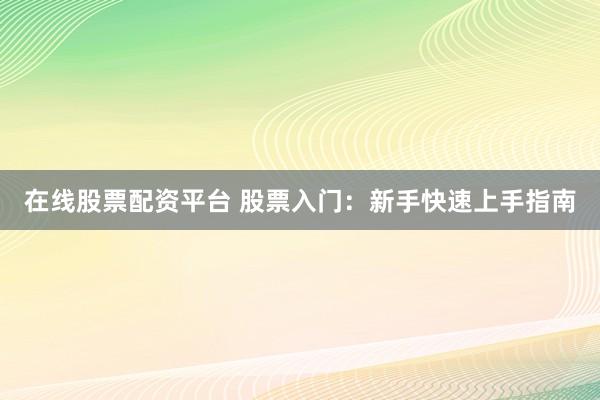 在线股票配资平台 股票入门:新手快速上手指南