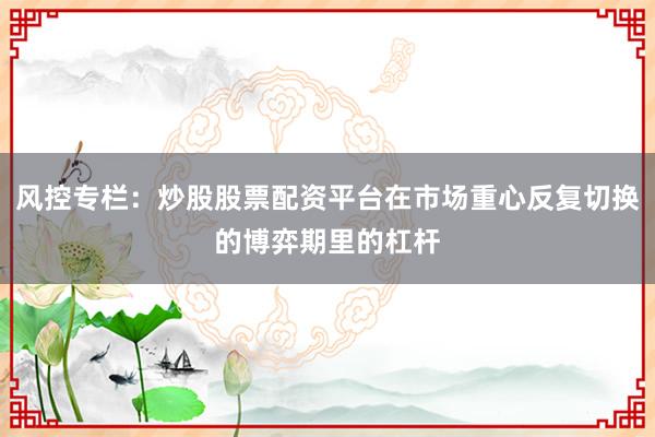 风控专栏:炒股股票配资平台在市场重心反复切换的博弈期里的杠杆