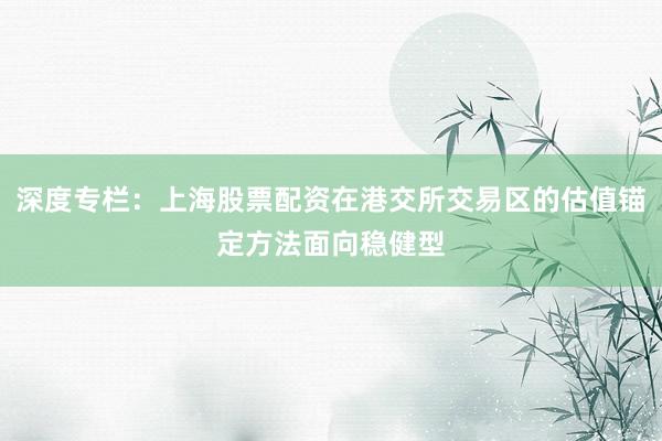 深度专栏：上海股票配资在港交所交易区的估值锚定方法面向稳健型