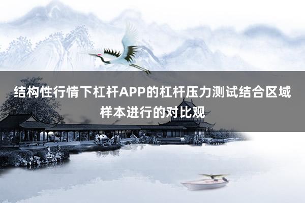 结构性行情下杠杆APP的杠杆压力测试结合区域样本进行的对比观