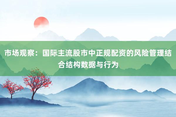 市场观察：国际主流股市中正规配资的风险管理结合结构数据与行为