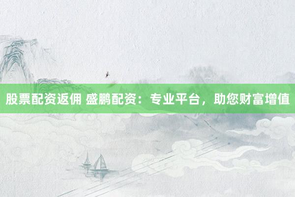 股票配资返佣 盛鹏配资：专业平台，助您财富增值