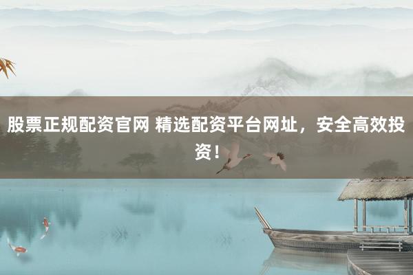 股票正规配资官网 精选配资平台网址，安全高效投资！