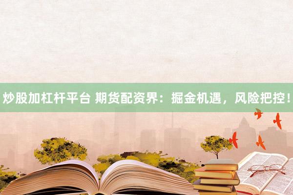 炒股加杠杆平台 期货配资界:掘金机遇,风险把控!