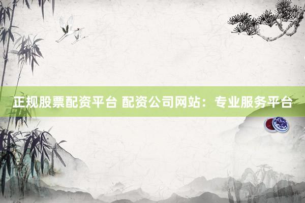 正规股票配资平台 配资公司网站：专业服务平台