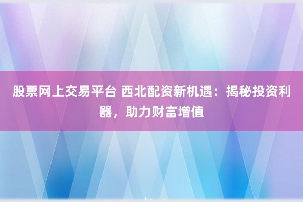 股票网上交易平台 西北配资新机遇：揭秘投资利器，助力财富增值