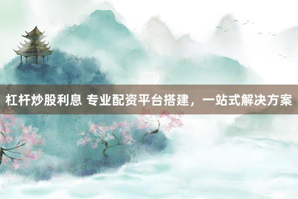 杠杆炒股利息 专业配资平台搭建，一站式解决方案