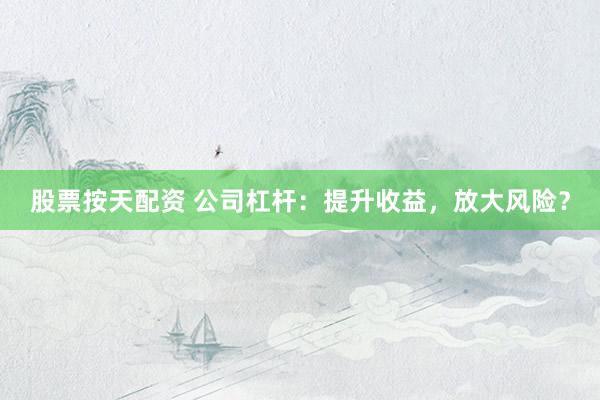 股票按天配资 公司杠杆：提升收益，放大风险？